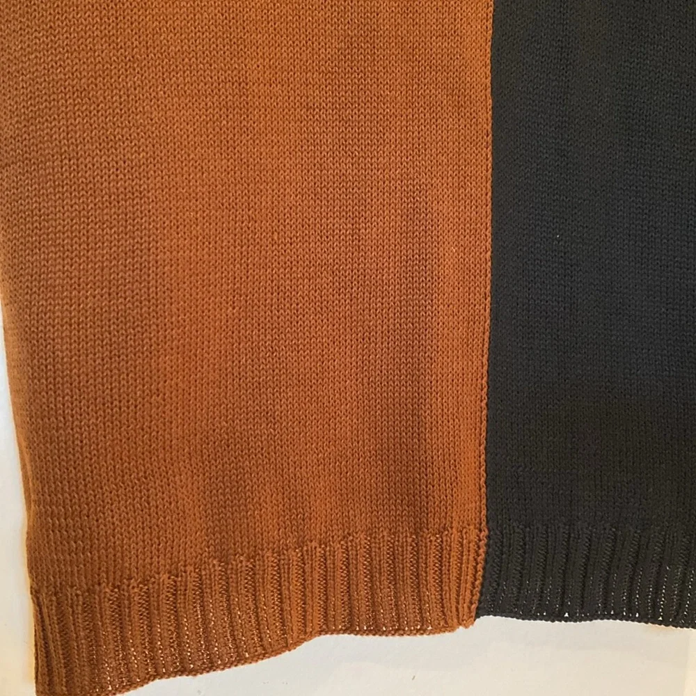 NWT Summersalt two-tone colorblock brown black knit scarf 44 x 70